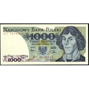 Poland. 1982 1000 Zlotych Prefix HT