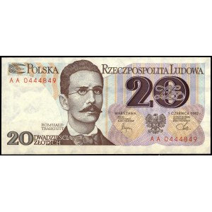 Poland. 1982 20 Zlotych Prefix AA