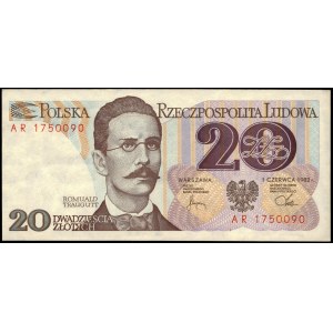 Poland. 1982 20 Zlotych Prefix AR
