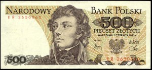 Poland. 1982 500 Zlotych Prefix ER