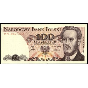 Polen. 1986 100 Zlotych Präfix MM