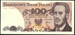 Polen. 1988 100 Zlotych Vorsilbe RA