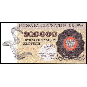 Poland. 1989 200000 Zlotych Prefix P Niski numer