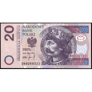 Poland. 1994 20 Zlotych Prefix DN
