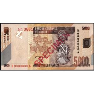 Congo. 5000 Francs 2005 Specimen