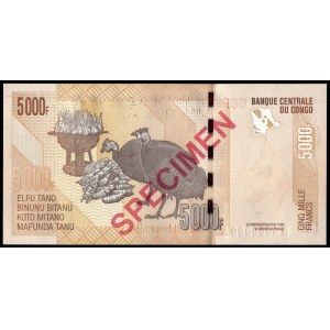 Congo. 5000 Francs 2005 Specimen