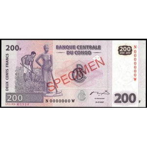 Kongo. 200 Francs 2007 Exemplar