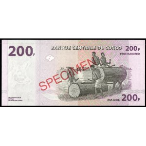 Kongo. 200 Francs 2007 Exemplar
