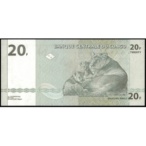 Congo. 20 Francs 2003 Specimen