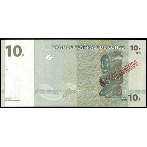 Congo. 10 Francs 1997 Specimen
