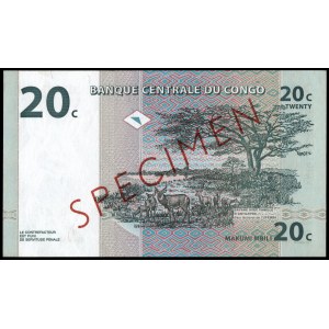 Congo. 20 Centimes 1997 Specimen