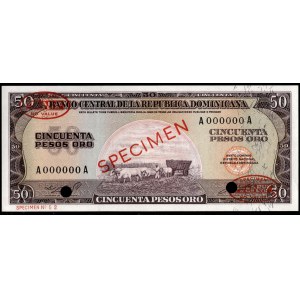 Dominic Republic. 50 Pesos 1964 TDLR Specimen