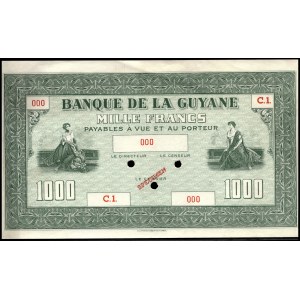 Guyane. 1000 Francs 1942 Specimen