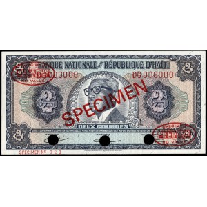 Haiti. 2 Gourdes 1968 TDLR Specimen