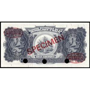 Haiti. 2 Gourdes 1968 TDLR Specimen