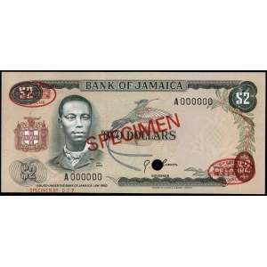 Jamaica. 2 Dollars 1969 TDLR Specimen
