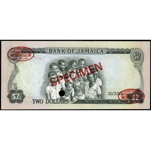 Jamaica. 2 Dollars 1969 TDLR Specimen