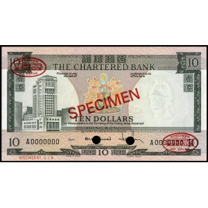 Hong Kong. 10 Dollars TDLR Specimen