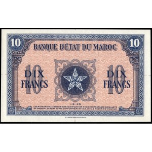 Morocco. 10 Francs 1943 Colour Proof Uniface