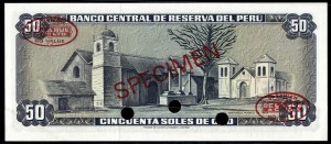 Perù. 50 Soles 1968 Specimen TDLR