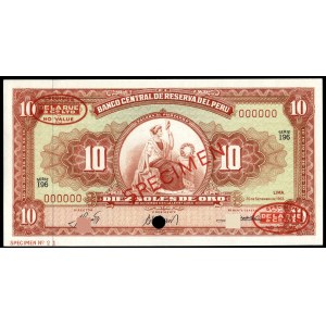 Peru. 10 podešví 1963 TDLR Specimen