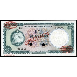 Somálsko. 10 Scellini 1966 TDLR Vzorka