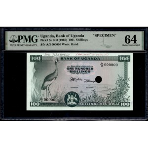 Uganda. 100 Shillings 1966 Specimen Prefix A/3 Type II