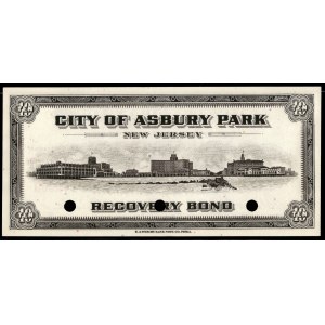 United States of America. Asbury Park Scrip 10 Dollars 1934 Specimen E.A. Wright Bank Note Co.. Phila.