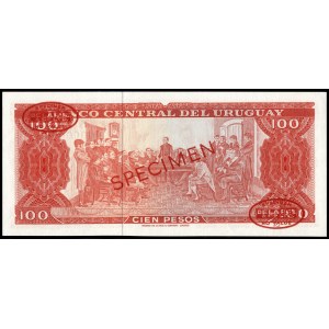 Uruguay. 100 Pesos 1967 TDLR Specimen