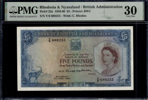 Rodézia a Nyasaland. 5 libier 1960