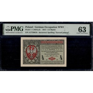 Poland. 1917 1/2 Marki Zarzad Jeneral Prefix A