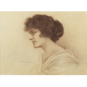 Piotr STACHIEWICZ (1858-1938), Portret kobiety z profilu