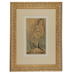 Marek SZWARC (1892-1958), Kobieta z kotem, 1949
