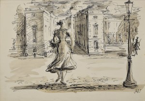 Antoni UNIECHOWSKI (1903-1976), Spacer w mieście