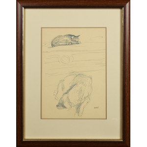 Wojciech WEISS (1875-1950), The artist's cat and dog