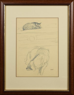 Wojciech WEISS (1875-1950), Kot i pies artysty