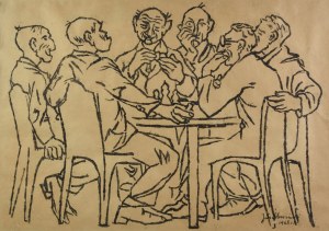 Jan ŚLIWIŃSKI (1908-1983), Partyjka szachów w dobrym towarzystwie, 1968