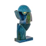 Maria Kostrzewska-Baron, Geometric Head II (blue-green), 2025