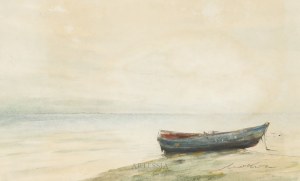Marian Mokwa (1889-1987), Łódź rybacka na brzegu morza
