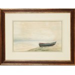 Marian Mokwa (1889-1987), Łódź rybacka na brzegu morza