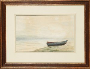 Marian Mokwa (1889-1987), Łódź rybacka na brzegu morza