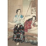 Kobayashi Kiyochika (1847-1915), Tsuneyo Sano - scena do sztuki Hachinoki, 1884