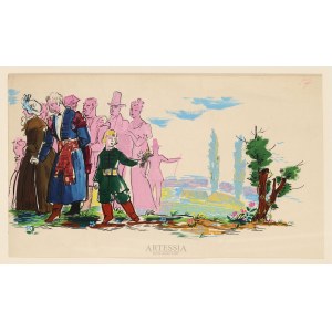 Tadeusz Gronowski (1894-1990), Scène de Pan Tadeusz - Une visite à pied