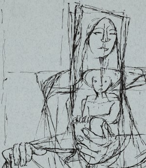Hieronim Skurpski (1914-2006), Na ławce, 1971