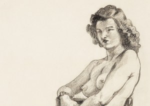 Zygmunt Kamiński (1888-1969), Modelka (ładna) - Szkic z natury, 1957