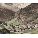 Edward Harrison Compton (1881-1960) d'après, Vue de Zermatt et du Cervin