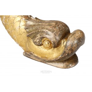 Manufacture unrecognized, 1st half of 19th century, Pair of dolphins - decorative elements of a piece of furniture