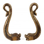 Manufacture unrecognized, 1st half of 19th century, Pair of dolphins - decorative elements of a piece of furniture