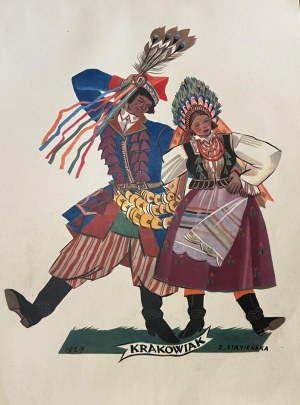 Zofia Stryjeńska ( 1891 - 1976 ), Krakowiak - z teki 
