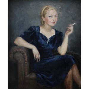 Jadwiga Przeradzka-Jędrzejewska, Portrait of a Woman with a Cigarette